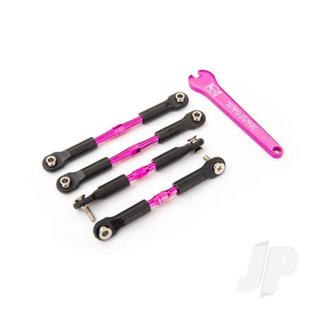 Traxxas Turnbuckles, Aluminium (Pink-Anodised), Camber Links, Front, 39Mm (2), Rear, 49Mm (2) (Assembled W/Rod Ends & Hollow Balls)/ Wrench (TRX3741P) Traxxas Turnbuckles, Aluminium (Pink-Anodised), Camber Links, Front, 39Mm (2), Rear, 49Mm (2) (Assembled W/Rod Ends & Hollow Balls)/ Wrench (TRX3741P)