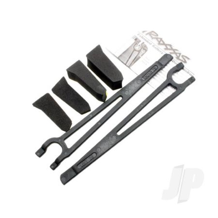 Traxxas Hold Downs, Battery, Left & Right (2 Pcs) / Foam Spacers (4 Pcs) (Allows For Installation Of Taller, Multi-Cell Batteries) (TRX3927X) Traxxas Hold Downs, Battery, Left & Right (2 Pcs) / Foam Spacers (4 Pcs) (Allows For Installation Of Taller, Multi-Cell Batteries) (TRX3927X)