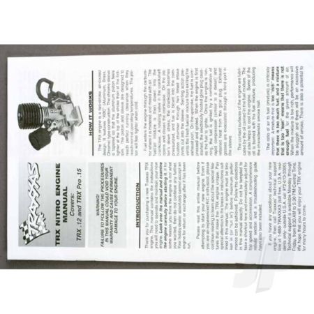 Traxxas Engine Manual, Trx (TRX4099) Traxxas Engine Manual, Trx (TRX4099)