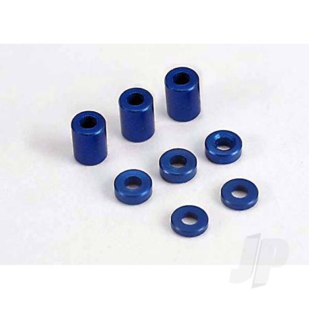 Traxxas Blue-Anodised, Aluminium Spacers (3X6X8Mm) (3 Pcs) / (3X6X1.5Mm) (2 Pcs) / 3X6X2.5Mm) (4 Pcs) (TRX4829) Traxxas Blue-Anodised, Aluminium Spacers (3X6X8Mm) (3 Pcs) / (3X6X1.5Mm) (2 Pcs) / 3X6X2.5Mm) (4 Pcs) (TRX4829)