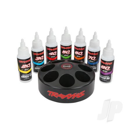 Traxxas Spinning Carousel Rack (Includes 20 Wt, 30 Wt, 40 Wt, 50 Wt, 60 Wt, 70 Wt, & 80 Wt Premium Shock Oils) (TRX5038X) Traxxas Spinning Carousel Rack (Includes 20 Wt, 30 Wt, 40 Wt, 50 Wt, 60 Wt, 70 Wt, & 80 Wt Premium Shock Oils) (TRX5038X)