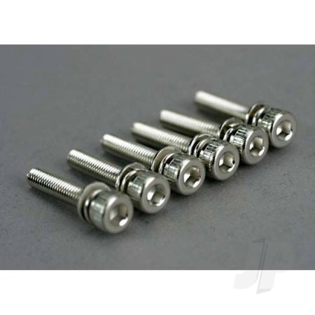 Traxxas Screws, 3X15Mm Cap-Head Machine (Hex Drive) ( With Split And Flat Washers) (6 Pcs) (TRX5142) Traxxas Screws, 3X15Mm Cap-Head Machine (Hex Drive) ( With Split And Flat Washers) (6 Pcs) (TRX5142)