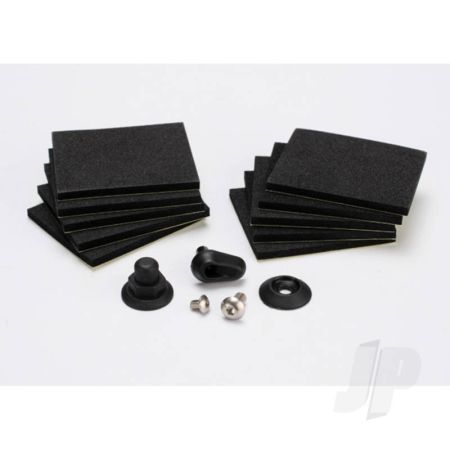 Traxxas Hatch Post / Hull Water Outlet / Foam Pads (10 Pcs) / Washer (1Pc) / 4X8Mm Bcs, Stainless Steel / 3X4Mm Bcs, Stainless Steel (TRX5723)