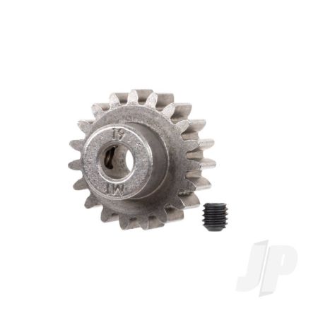 Traxxas Gear, 19-T Pinion (1.0 Metric Pitch) (Fits 5Mm Shaft)/ Set Screw (For Use Only With Steel Spur Gears) (TRX6480X) Traxxas Gear, 19-T Pinion (1.0 Metric Pitch) (Fits 5Mm Shaft)/ Set Screw (For Use Only With Steel Spur Gears) (TRX6480X)