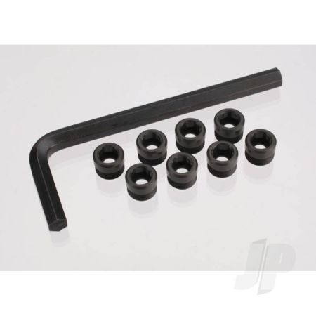 Traxxas Aluminium Caps, Pivot Ball (Threaded Aluminium, Hard-Anodised With Ptfe-Coating) (8 Pcs) / Hex Wrench, 5Mm (TRX7033X) Traxxas Aluminium Caps, Pivot Ball (Threaded Aluminium, Hard-Anodised With Ptfe-Coating) (8 Pcs) / Hex Wrench, 5Mm (TRX7033X)