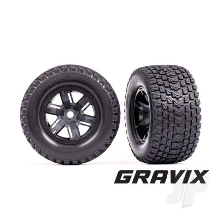 Traxxas Tyres & Wheels, Assembled, Glued (X-Maxx Black Wheels, Gravix Tyres, Foam Inserts) (Left & Right) (TRX7877) Traxxas Tyres & Wheels, Assembled, Glued (X-Maxx Black Wheels, Gravix Tyres, Foam Inserts) (Left & Right) (TRX7877)