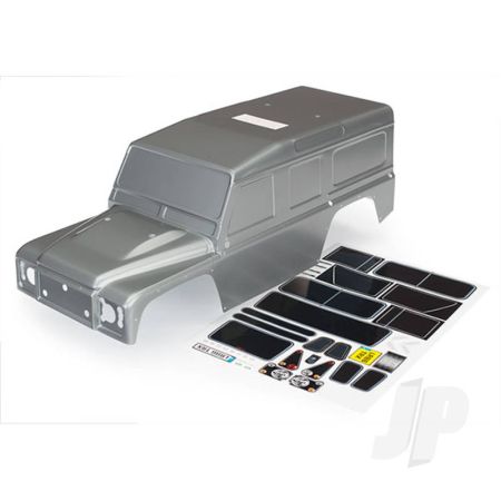 Traxxas Body, Land Rover Defender, Graphite Silver (Painted) / Decals (TRX8011X) Traxxas Body, Land Rover Defender, Graphite Silver (Painted) / Decals (TRX8011X)