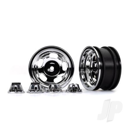 Traxxas Wheels, 2.2In, Chrome (2)/ Center Caps (2) (Requires #8255A Extended Thread Stub Axle) (TRX8158X)