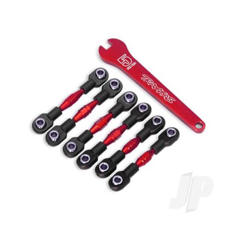 Traxxas Turnbuckles, Aluminium (Red-Anodised), Camber Links, 32Mm (Front) (2 Pcs) / Camber Links, 28Mm (Rear) (2 Pcs) / Toe Links, 34Mm (2 Pcs) / Aluminium Wrench (TRX8341R) Traxxas Turnbuckles, Aluminium (Red-Anodised), Camber Links, 32Mm (Front) (2 Pcs) / Camber Links, 28Mm (Rear) (2 Pcs) / Toe Links, 34Mm (2 Pcs) / Aluminium Wrench (TRX8341R)