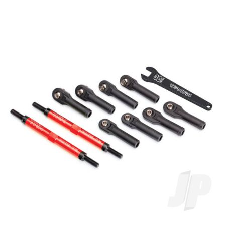 Traxxas Toe Links, E-Revo Vxl (Tubes Red-Anodised, 7075-T6 Aluminium, Stronger Than Titanium) (144Mm) (2 Pcs) / Rod Ends, Assembled With Steel Hollow Balls (8 Pcs) / Aluminium Wrench, 10Mm (1Pc) (TRX8638R) Traxxas Toe Links, E-Revo Vxl (Tubes Red-Anodised, 7075-T6 Aluminium, Stronger Than Titanium) (144Mm) (2 Pcs) / Rod Ends, Assembled With Steel Hollow Balls (8 Pcs) / Aluminium Wrench, 10Mm (1Pc) (TRX8638R)
