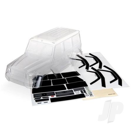 Traxxas Body, Mercedes-Benz G 500 4X4 (Clear, Requires Painting) / Decals / Window Masks (Includes Rear Body Post, Grille, Side Mirrors, Door Handles, & Windshield Wipers) (TRX8811) Traxxas Body, Mercedes-Benz G 500 4X4 (Clear, Requires Painting) / Decals / Window Masks (Includes Rear Body Post, Grille, Side Mirrors, Door Handles, & Windshield Wipers) (TRX8811)