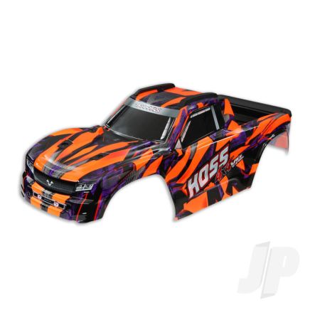 Traxxas Body, Hoss 4X4 Vxl, Orange / Window, Grille, Lights Decal Sheet (Assembled With Front & Rear Body Mounts And Rear Body Support For Clipless Mounting) (TRX9011A) Traxxas Body, Hoss 4X4 Vxl, Orange / Window, Grille, Lights Decal Sheet (Assembled With Front & Rear Body Mounts And Rear Body Support For Clipless Mounting) (TRX9011A)