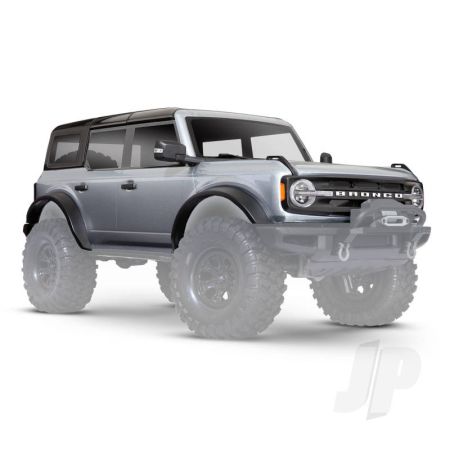 Traxxas Body, Ford Bronco (2021), Complete, Iconic Silver (Painted) (Includes Grille, Side Mirrors, Door Handles, Fender Flares, Windshield Wipers, Spare Tire Mount & Clipless Mounting) (Requires #8080X Inner Fenders) (TRX9211G) Traxxas Body, Ford Bronco (2021), Complete, Iconic Silver (Painted) (Includes Grille, Side Mirrors, Door Handles, Fender Flares, Windshield Wipers, Spare Tire Mount & Clipless Mounting) (Requires #8080X Inner Fenders) (TRX9211G)