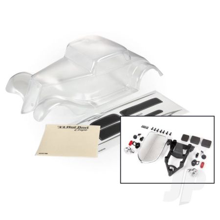 Traxxas Body, Factory Five '33 Hot Rod Coupe (Clear, Requires Painting)/ Foam Pads (Front & Rear)/ Decal Sheet (Includes Front Grille, Side Mirrors, Headlights, Tail Lights, Mounting Hardware) (TRX9333) Traxxas Body, Factory Five '33 Hot Rod Coupe (Clear, Requires Painting)/ Foam Pads (Front & Rear)/ Decal Sheet (Includes Front Grille, Side Mirrors, Headlights, Tail Lights, Mounting Hardware) (TRX9333)