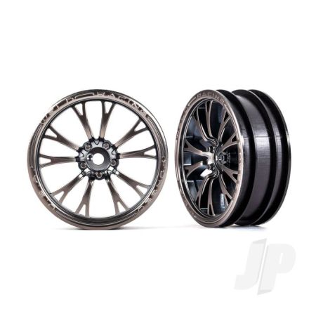 Traxxas Wheels, Weld Satin Black Chrome (Front) (2) (TRX9472A) Traxxas Wheels, Weld Satin Black Chrome (Front) (2) (TRX9472A)