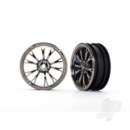 Traxxas Wheels, Weld Black Chrome (Front) (2) (TRX9472X) Traxxas Wheels, Weld Black Chrome (Front) (2) (TRX9472X)