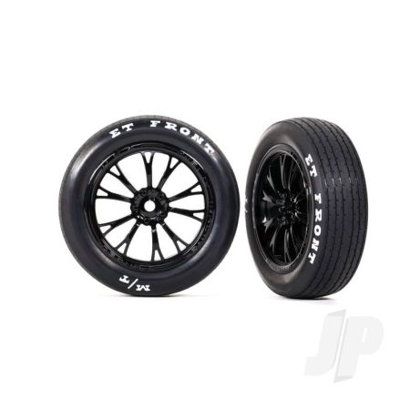 Traxxas Tyres & Wheels, Assembled, Glued (Weld Gloss Black Wheels, Tyres, Foam Inserts) (Front) (2) (TRX9474) Traxxas Tyres & Wheels, Assembled, Glued (Weld Gloss Black Wheels, Tyres, Foam Inserts) (Front) (2) (TRX9474)