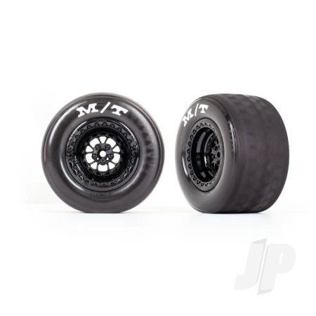 Traxxas Tyres & Wheels, Assembled, Glued (Weld Gloss Black Wheels, Tyres, Foam Inserts) (Rear) (2) (TRX9475) Traxxas Tyres & Wheels, Assembled, Glued (Weld Gloss Black Wheels, Tyres, Foam Inserts) (Rear) (2) (TRX9475)
