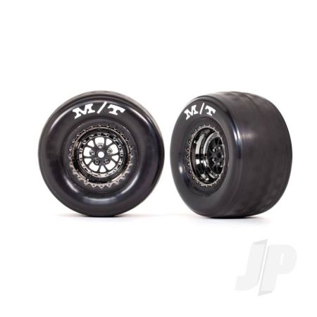 Traxxas Tyres & Wheels, Assembled, Glued (Weld Black Chrome Wheels, Tyres, Foam Inserts) (Rear) (2) (TRX9475X) Traxxas Tyres & Wheels, Assembled, Glued (Weld Black Chrome Wheels, Tyres, Foam Inserts) (Rear) (2) (TRX9475X)
