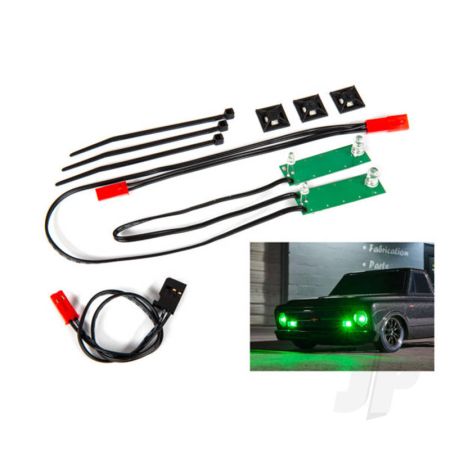 Traxxas Led Light Set, Front, Complete (Green) (Includes Light Harness, Power Harness, Zip Ties (9)) (TRX9496G) Traxxas Led Light Set, Front, Complete (Green) (Includes Light Harness, Power Harness, Zip Ties (9)) (TRX9496G)