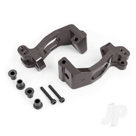 Traxxas Caster Blocks (C-Hubs), 6061-T6 Aluminium (Dark Titanium-Anodised), Left & Right/ Kingpin Bushings (4) (TRX9532A) Traxxas Caster Blocks (C-Hubs), 6061-T6 Aluminium (Dark Titanium-Anodised), Left & Right/ Kingpin Bushings (4) (TRX9532A)