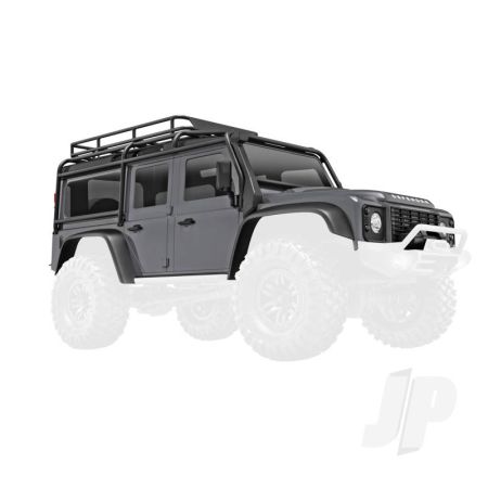 Traxxas Body, Land Rover Defender, Complete, Silver (Includes Grille, Side Mirrors, Door Handles, Fender Flares, Windshield Wipers, Spare Tire Mount, & Clipless Mounting) (TRX9712-SLVR)