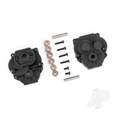 Traxxas Gearbox Housing (Front & Rear)/ 2X4Mm Bcs (With Threadlock) (2)/ 2X8Mm Bcs (4)/ 3X16Mm Pins (2) (TRX9747) Traxxas Gearbox Housing (Front & Rear)/ 2X4Mm Bcs (With Threadlock) (2)/ 2X8Mm Bcs (4)/ 3X16Mm Pins (2) (TRX9747)
