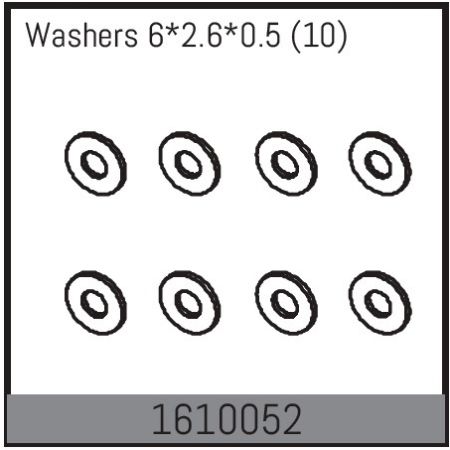 Absima Washers 6*2.6*0.5 (10) (AB1610052) Absima Washers 6*2.6*0.5 (10) (AB1610052)