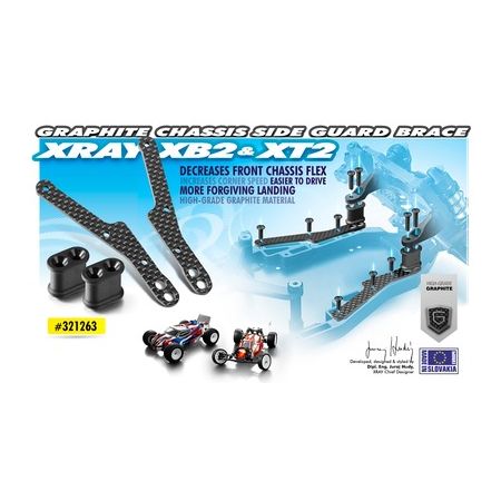 Xray Graphite Chassis Side Guard Brace (2) (XR321263) Xray Graphite Chassis Side Guard Brace (2) (XR321263)