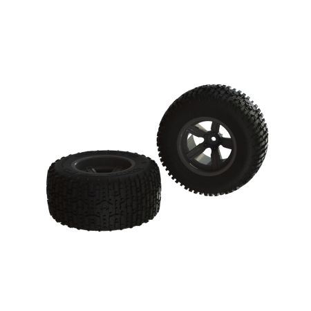 Arrma Dirtrunner ST Rear Tire Set Glued Black (2) Arrma Dirtrunner ST Rear Tire Set Glued Black (2)
