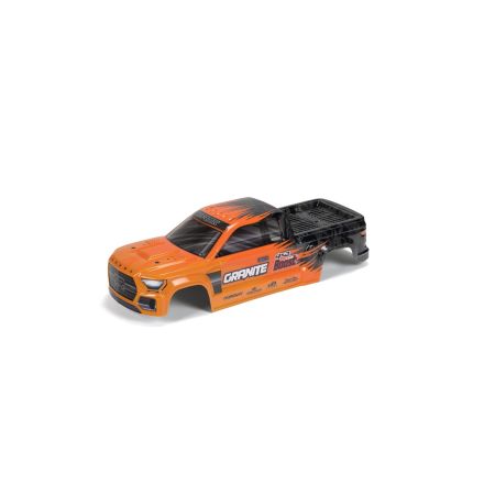 Arrma 1/10 GRANITE 4X2 Painted Decaled Trimmed Body Orange/Black (Z-ARA402343)