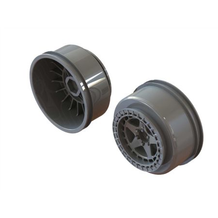 Arrma SC 2.2"/3.0" Wheel 14mm Hex Gun Metal (2) Arrma SC 2.2"/3.0" Wheel 14mm Hex Gun Metal (2)