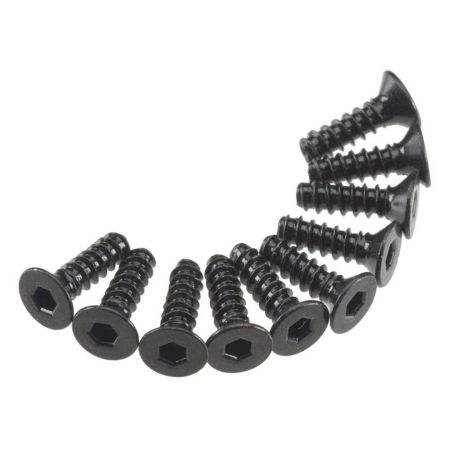 Axial Hex Socket Tap Flat Head M3x10mm Black (10) (Z-AXA465)