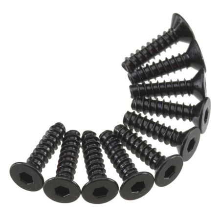 Axial Hex Socket Tap Flat Head M3x12mm Black (10) (Z-AXA466)