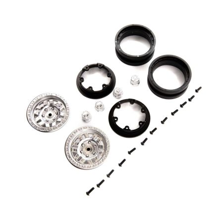 Axial 1.9 KMC Machete Beadlock Wheels, Satin (2) (Z-AXI43009) Axial 1.9 KMC Machete Beadlock Wheels, Satin (2) (Z-AXI43009)