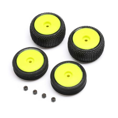 Losi Tires & Wheels Mounted, Yellow: Micro-B (Z-LOS-1762) Losi Tires & Wheels Mounted, Yellow: Micro-B (Z-LOS-1762)