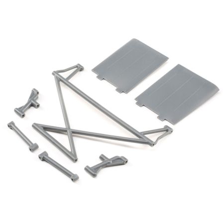 Losi Rear Tower Support,X-Bar,Mud Guards,Grey: Rock Rey (Z-LOS230041) Losi Rear Tower Support,X-Bar,Mud Guards,Grey: Rock Rey (Z-LOS230041)