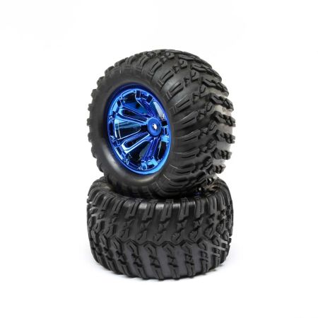 Losi Wheel and Tire Mounted Blue Chrome (2): TENACITY T (Z-LOS43019) Losi Wheel and Tire Mounted Blue Chrome (2): TENACITY T (Z-LOS43019)