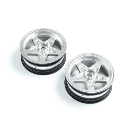 Losi Front Wheel, Satin Chrome (2): 22S Drag (Z-LOS43047) Losi Front Wheel, Satin Chrome (2): 22S Drag (Z-LOS43047)