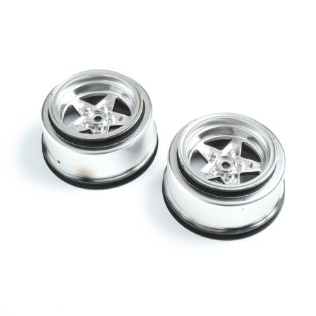 Losi Rear Wheel, Satin Chrome (2): 22S Drag (Z-LOS43048) Losi Rear Wheel, Satin Chrome (2): 22S Drag (Z-LOS43048)