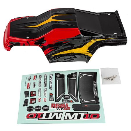 Team Associated Rival MT10 V2 Painted Bodyshell Red/Yellow (AS25830) Team Associated Rival MT10 V2 Painted Bodyshell Red/Yellow (AS25830)