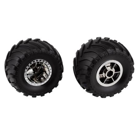 Team Associated MT12 Wheels / Tyres Chrome (Pr) (AS41104)
