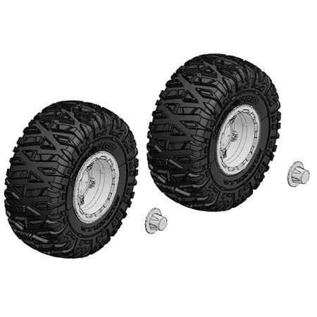 Corally Tyre And Rim Set Truck Chrome Rims 1 Pair (C-00250-092-C) Corally Tyre And Rim Set Truck Chrome Rims 1 Pair (C-00250-092-C)