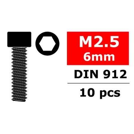 Corally Steel Screws M2. 5 X 6mm Hex Socket Head 10 P (C-3001-25-06) Corally Steel Screws M2. 5 X 6mm Hex Socket Head 10 P (C-3001-25-06)