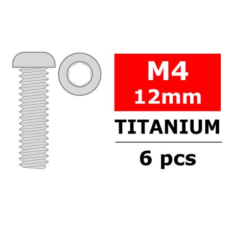Corally Titanium Screws M4 X 12mm Hex Button Head 6 (C-3023-40-12)