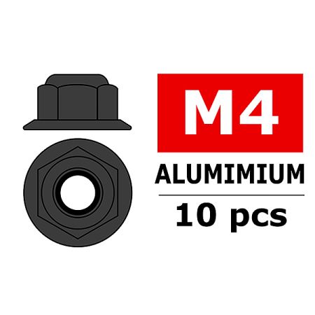 Corally Aluminium Nylstop Nut M4 Flanged Gun Metal (C-3107-40-3) Corally Aluminium Nylstop Nut M4 Flanged Gun Metal (C-3107-40-3)