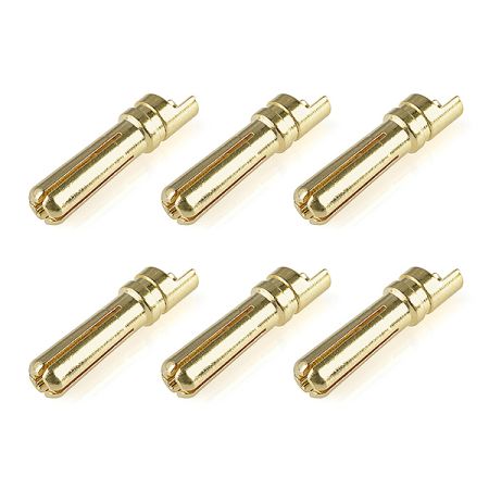 Corally Bullit Connector 4.0mm Male Solid Type Gold Plated Ultra Low Resistance Wire Straight 6Pcs (C-50152) Corally Bullit Connector 4.0mm Male Solid Type Gold Plated Ultra Low Resistance Wire Straight 6Pcs (C-50152)