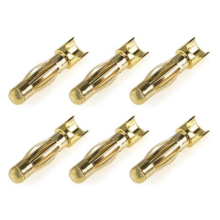 Corally Bullit Connector 4.0mm Male Spring Type Gold Plated Wire Straight 6Pcs (C-50172) Corally Bullit Connector 4.0mm Male Spring Type Gold Plated Wire Straight 6Pcs (C-50172)