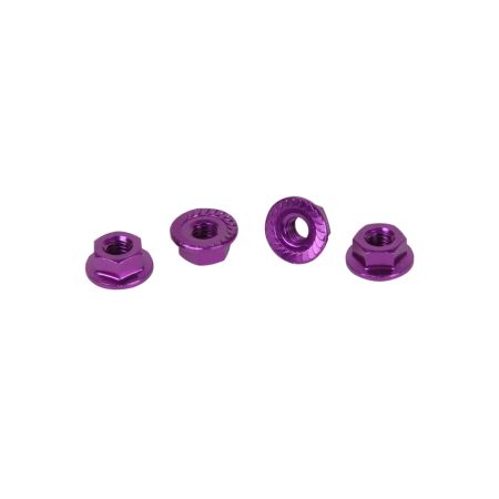 Core RC - Serrated Alloy M4 Nuts; Violet pk 4 (CR036) Core RC - Serrated Alloy M4 Nuts; Violet pk 4 (CR036)
