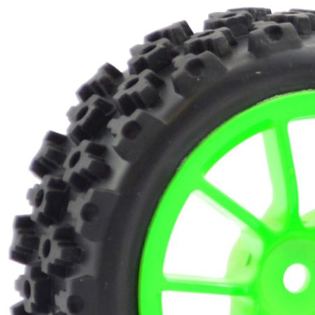 Fastrax 1:10th Street/Rally Tyre 10Sp Green Wheel (FAST0073G) Fastrax 1:10th Street/Rally Tyre 10Sp Green Wheel (FAST0073G)
